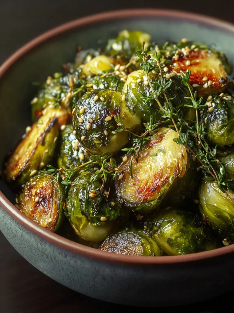 5 Ingredient Tahini-Thyme Brussels Sprouts Recipe Delight First Image