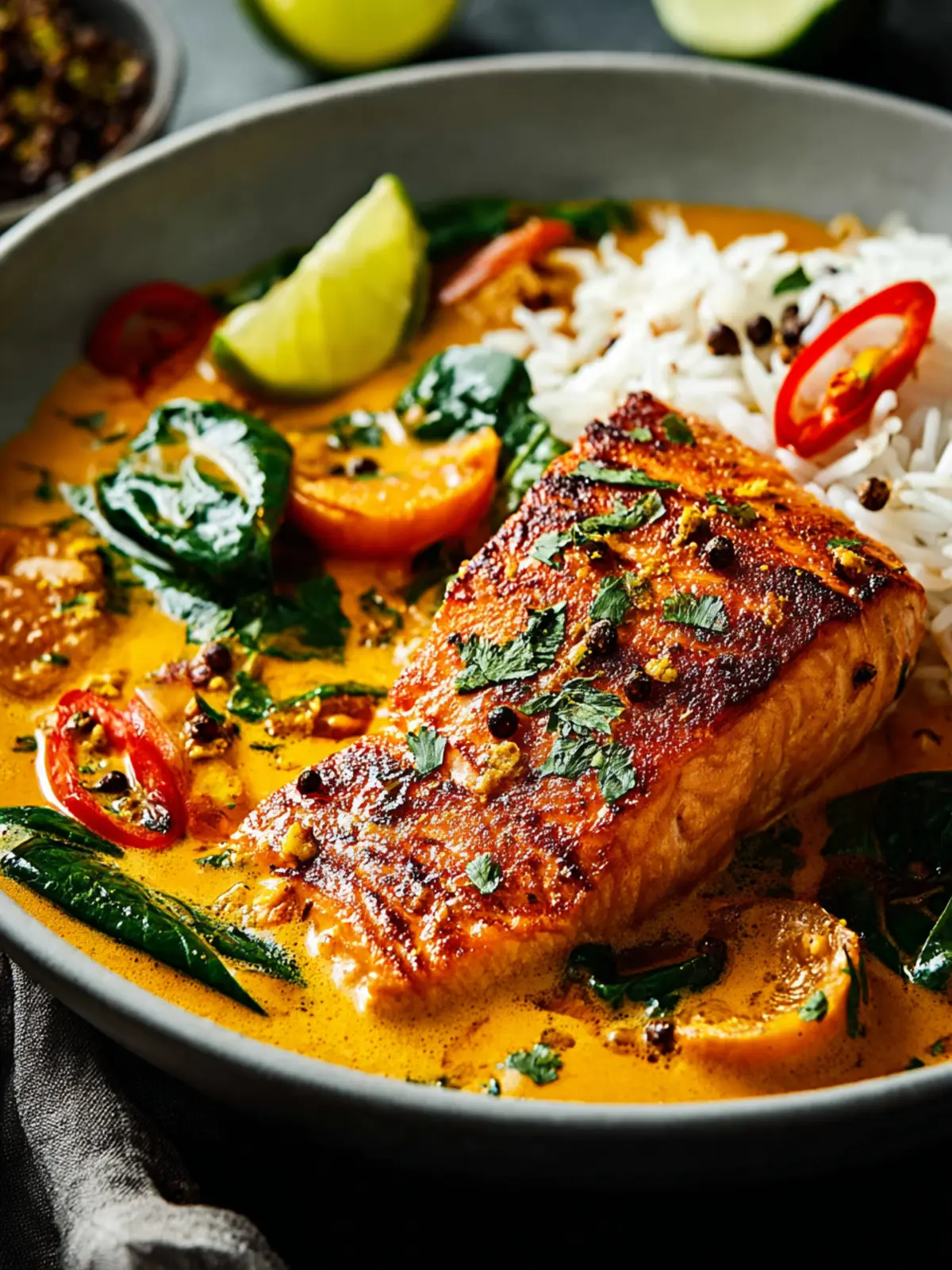 Irresistible 30 Minute Coconut Salmon Curry Recipe First Image