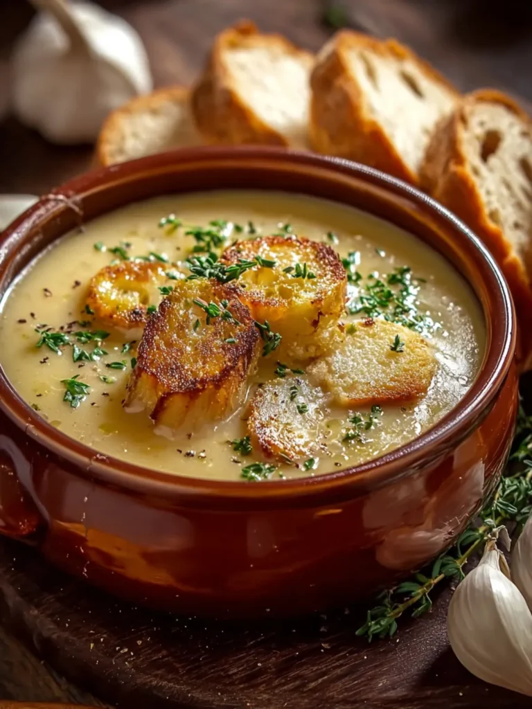 Delicious Country French Garlic Soup First Image