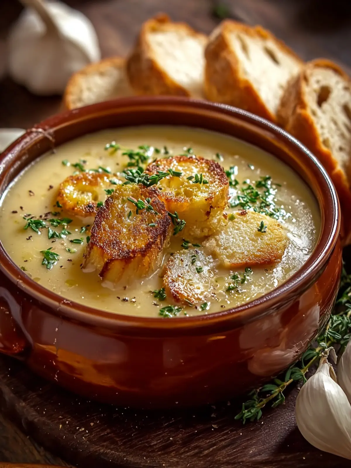 Delicious Country French Garlic Soup First Image