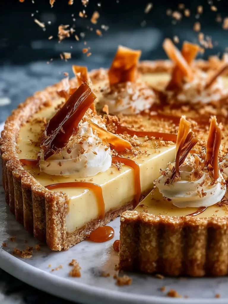 Eggnog Crème Tart with Caramel Shards First Image