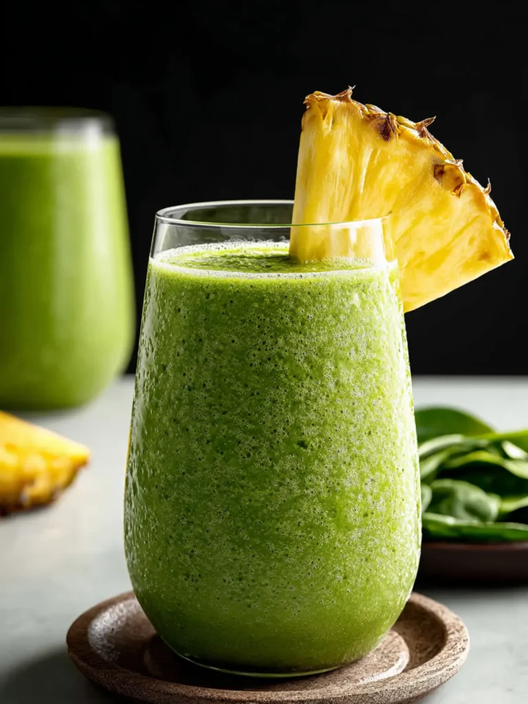 Refreshing Pineapple Spinach Smoothie Recipe for Energy First Image