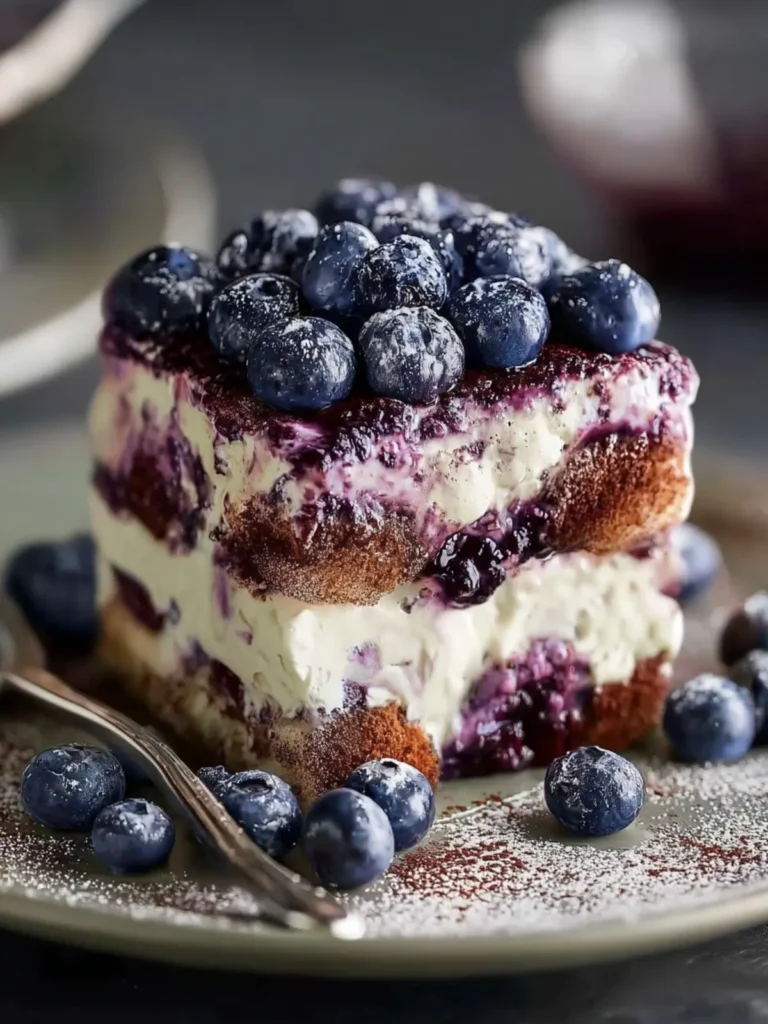 Blueberry Tiramisu – No-Bake, Coffee-Free Dessert First Image
