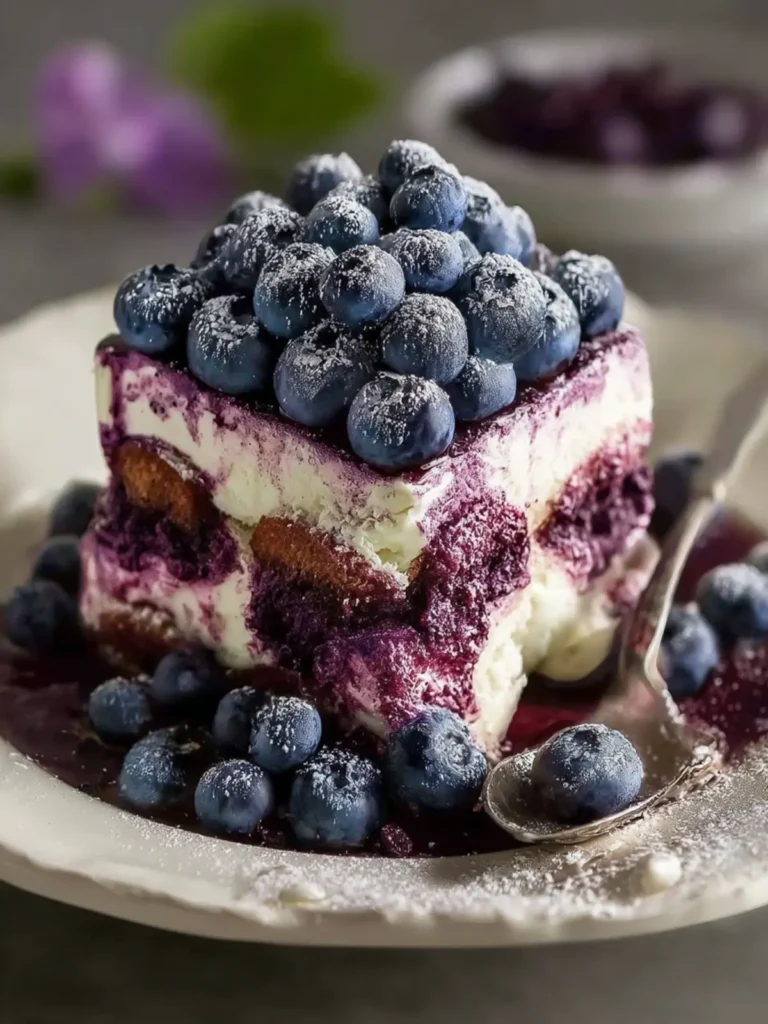 Blueberry Tiramisu – No-Bake, Coffee-Free Dessert First Image