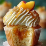Honey Peach Cream Cheese Cupcakes – Soft, Fruity & Creamy Dessert First Image