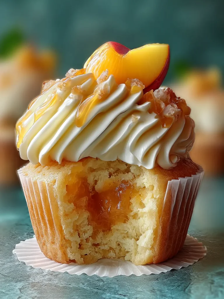 Honey Peach Cream Cheese Cupcakes – Soft, Fruity & Creamy Dessert First Image