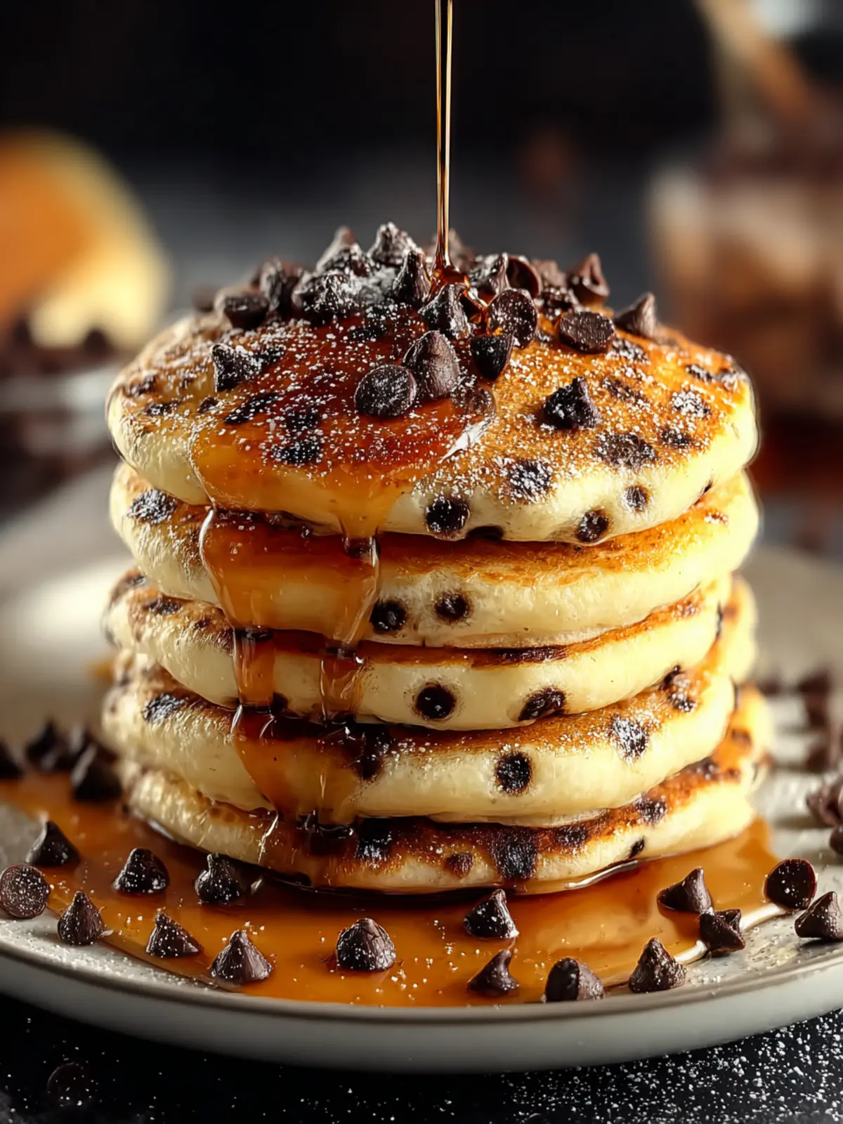 Chocolate Chip Pancakes Morning First Image