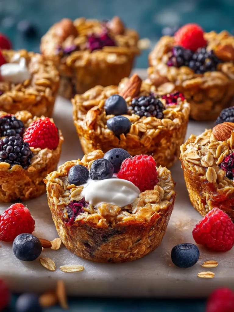 Baked Oatmeal Cups with Greek Yogurt First Image