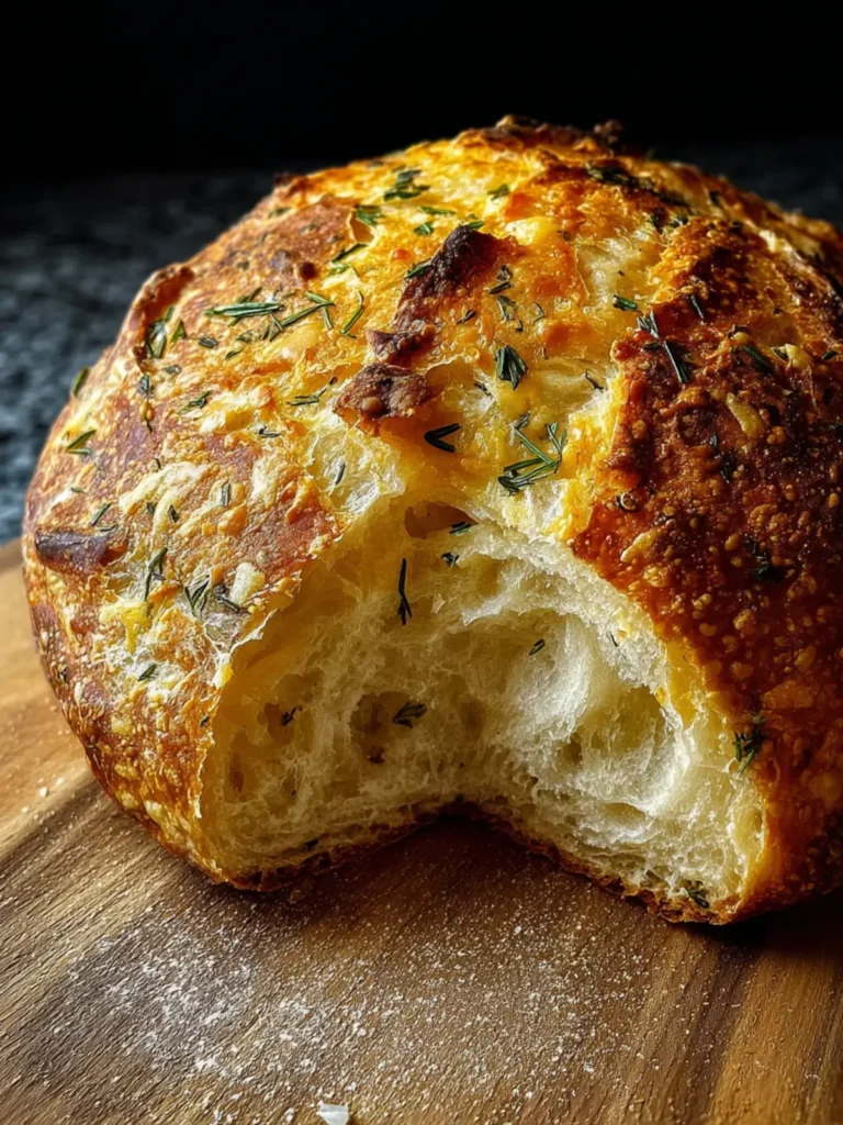 No-Knead Dill Gouda Artisan Bread First Image