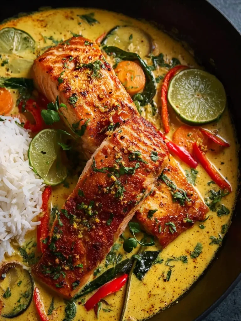 One Pan Coconut Curry Salmon with Garlic Butter First Image