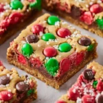 M&M Christmas Cookie Bars First Image