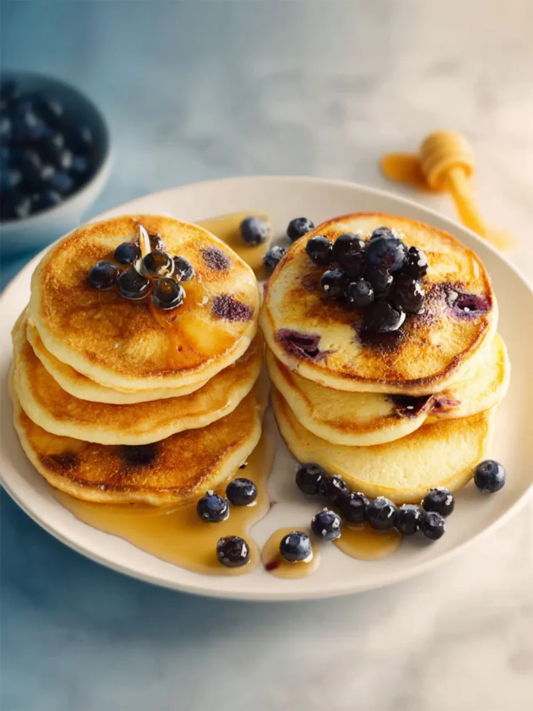 Blueberry Protein Pancakes (SO Fluffy!) First Image
