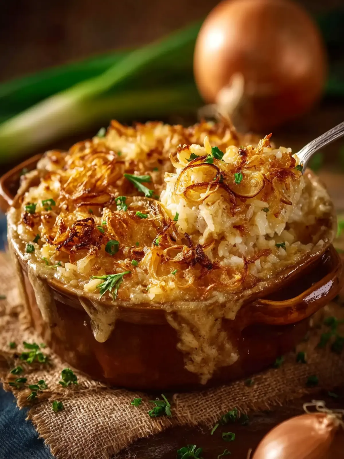 French Onion Chicken Rice Bake First Image