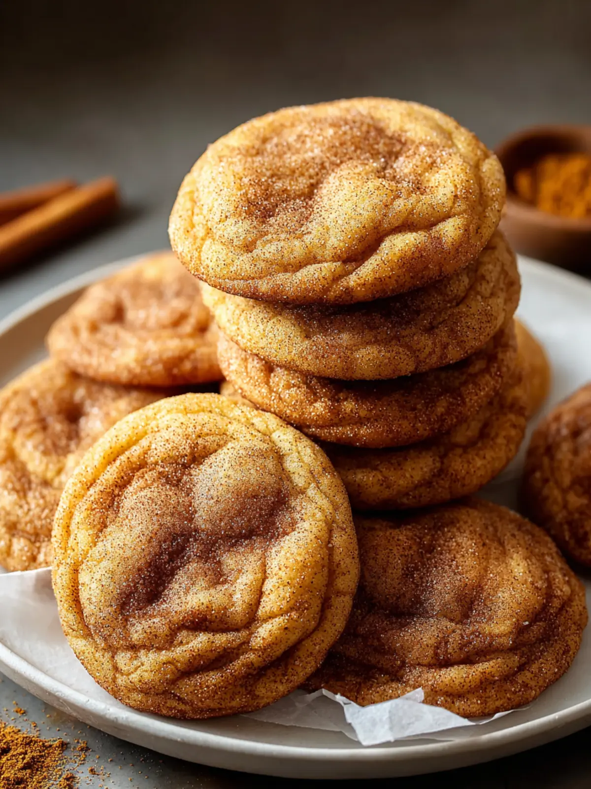 Brown Butter Pumpkin Snickerdoodle Cookies First Image