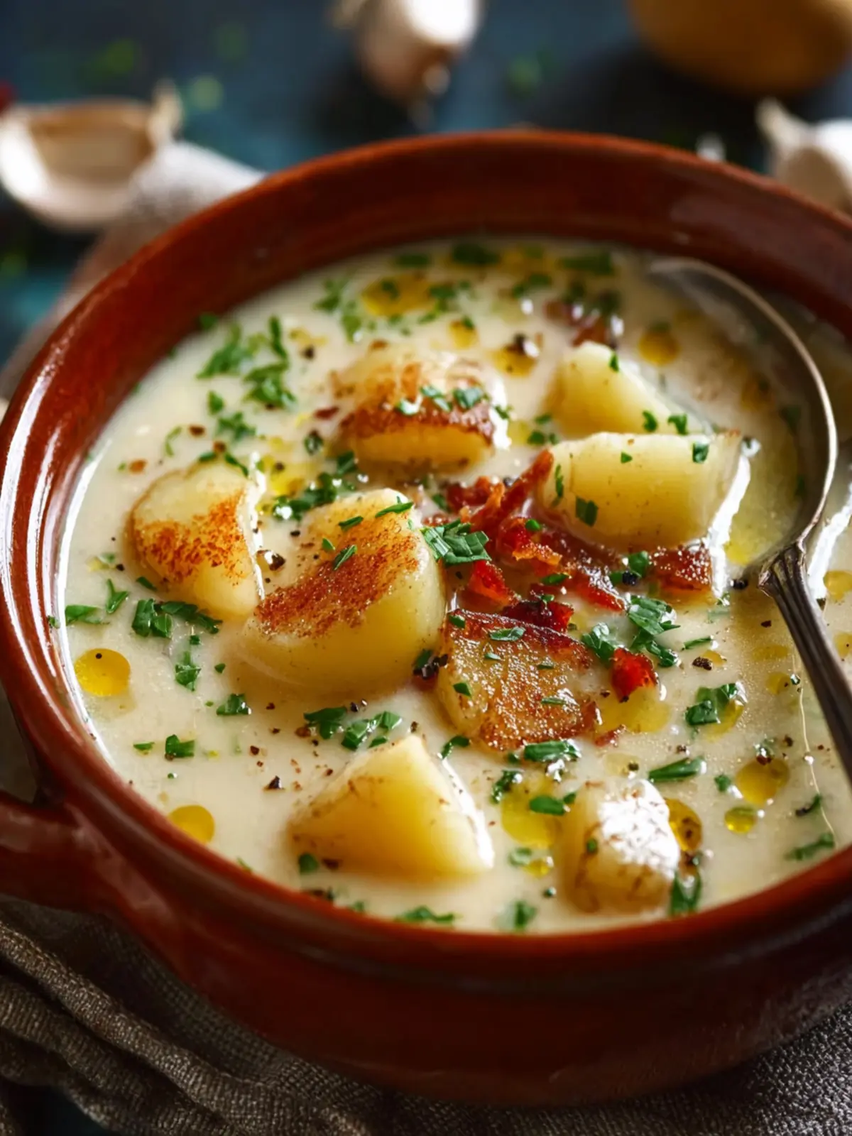 The Best Hangover Cure Garlic Potato Soup First Image